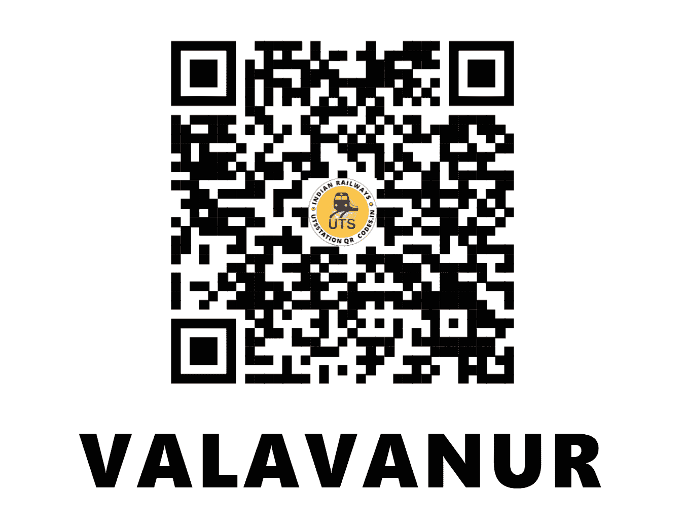 UTS QR Code for VALAVANUR - VRA - SR (TAMIL NADU)